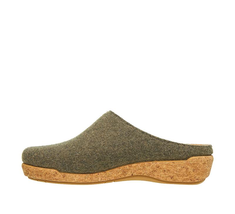 Birkenstock Woollery Clog Træsko Dame Olivengrøn | DK 312DFM